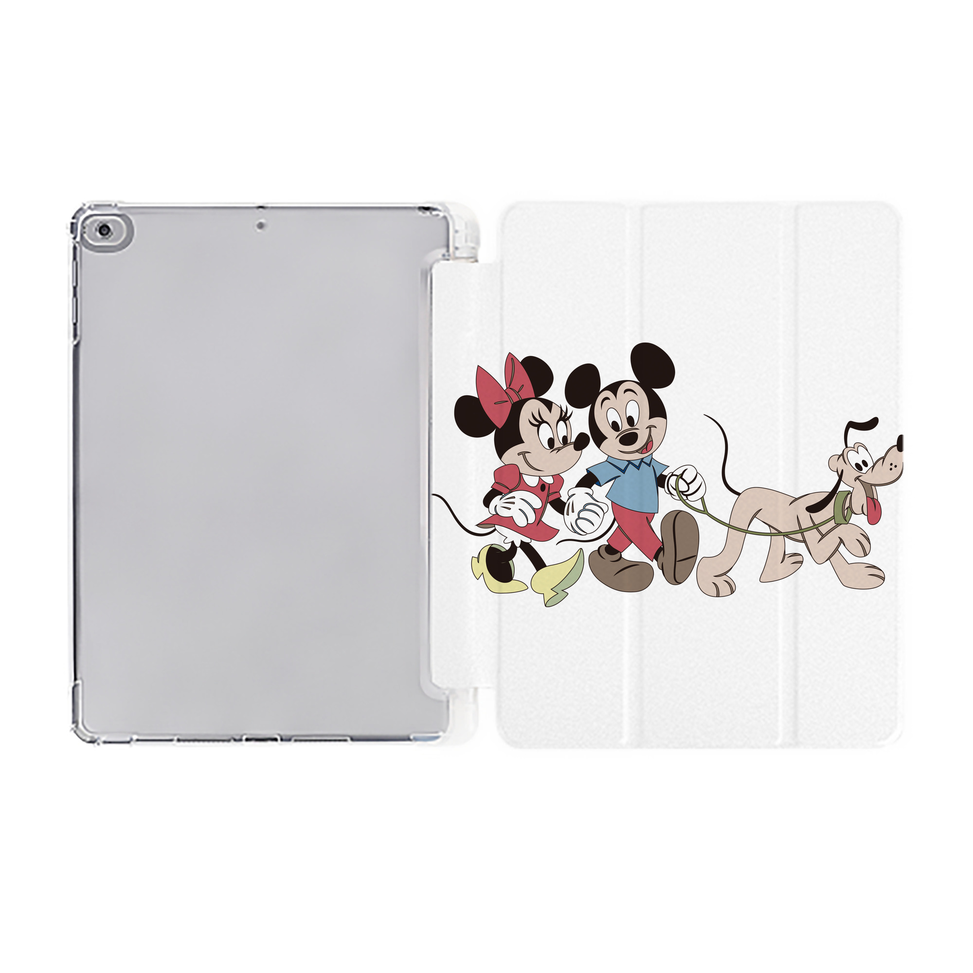ミッキーマウス Mickey Mouse IPad ケース ペン収納付き 三つ折りスタンド PUレザー×シリコン 対応機種9.5/10.5/10.9インチ